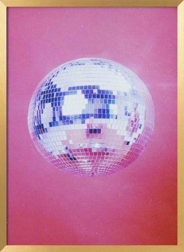 Pink Disco Ball | Poster - Gold Frame Interior