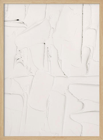 White Textured Abstract | Poster - Wood Frame Interior