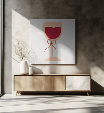 Romantic Red Wine Glass | Canvas - Room Interior 2