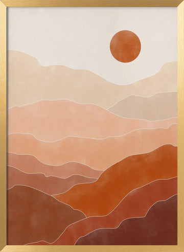 Warm Desert Layers | Poster - Gold Frame Interior