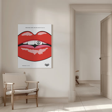 Red Lips Peace Sign | Canvas - Room Interior 1