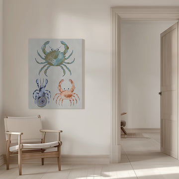 Ocean Crabs Watercolor | Canvas - Room Interior 1