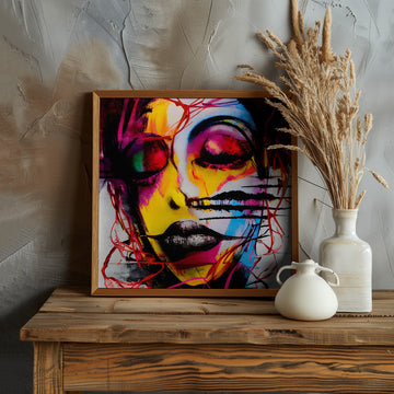 Vibrant Abstract Woman | Poster - Room Interior 1