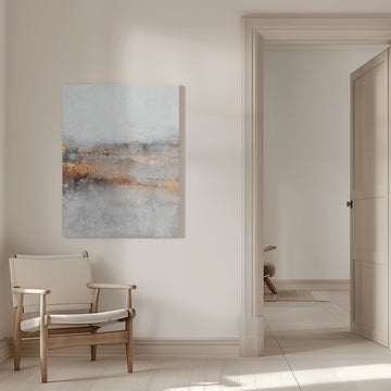 Golden Gray Abstract Layers | Canvas - Room Interior 1