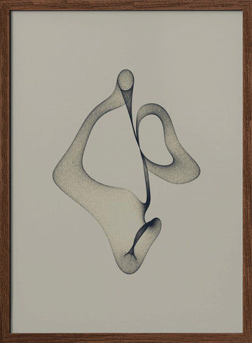 Ethereal Flowing Shape | Poster - Walnut Frame Interior