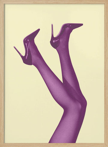 Stylish Purple Legs | Poster - Wood Frame Interior