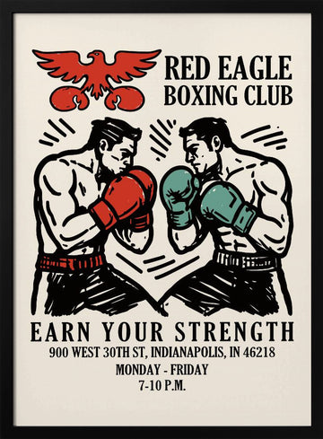 Classic Boxing Club | Poster - Black Metal Frame Interior