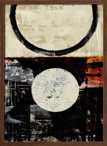 Stark Geometric Circles | Poster - Walnut Frame Interior