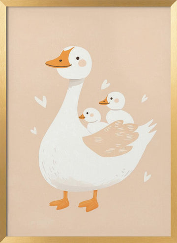 Duckling Joyride | Poster - Gold Frame Interior