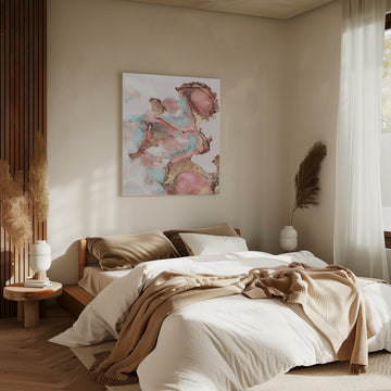 Liquid Gold and Teal | Canvas - Room Interior 2