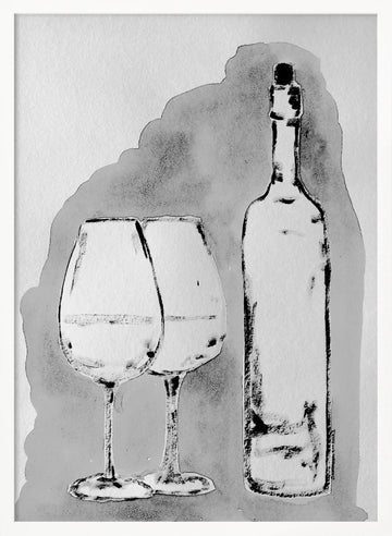 Elegant Wine Still Life | Poster - White Frame Interior