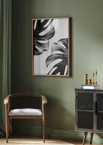 Elegant Monstera Duo | Poster - Room Interior 2