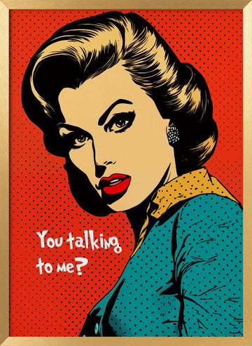 Sassy Pop Art Woman | Poster - Gold Frame Interior