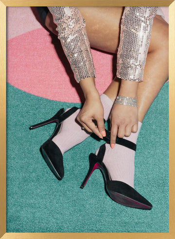 Stylish Heels and Socks | Poster - Gold Frame Interior