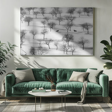 Winter Horses in Snow | Poster - Room Interior 1