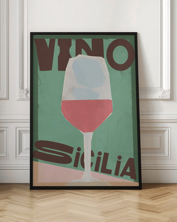 Vino Sicilia Glass | Poster - Room Interior 1
