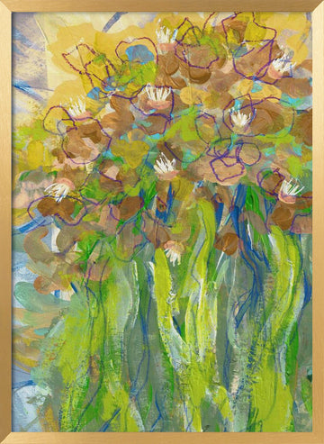 Vibrant Garden Blooms | Poster - Gold Frame Interior