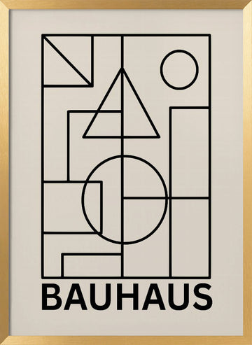 Bauhaus Geometric Composition | Poster - Gold Frame Interior