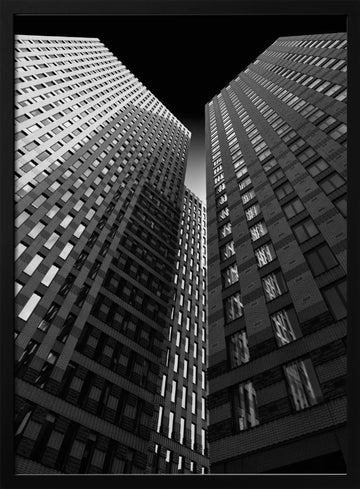 Urban Tower Geometry | Poster - Black Metal Frame Interior