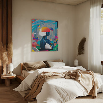 Vibrant Abstract Woman | Canvas - Room Interior 2