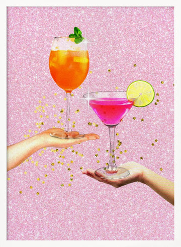 Sparkling Cheers | Poster - White Frame Interior