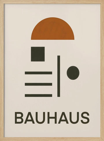 Bauhaus Geometric Abstraction | Poster - Wood Frame Interior