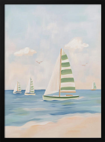 Summer Sailboat Serenity | Poster - Black Metal Frame Interior