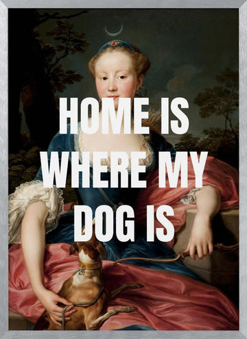 Classic Portrait Dog Quote | Poster - Silver Frame Interior