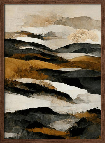 Golden Horizons | Poster - Walnut Frame Interior