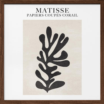 Coral Silhouette | Poster - Walnut Frame Interior