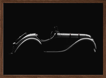 Classic Car Silhouette | Poster - Walnut Frame Interior