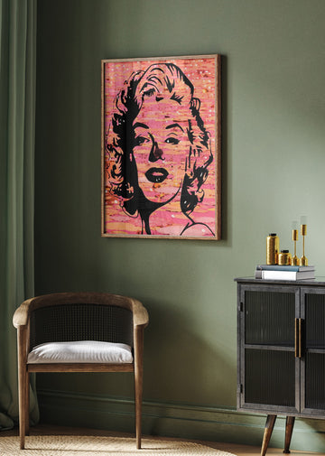 Marilyn Monroe Pink Lotus | Poster - Room Interior 2