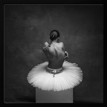 Graceful Ballerina Back | Poster - Black Metal Frame Interior