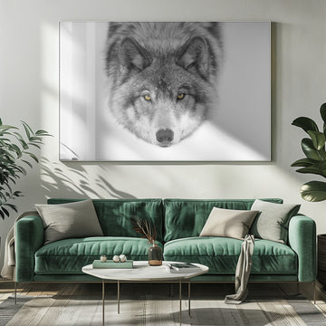 Yellow Eyed Wolf Gaze | Poster - Room Interior 1