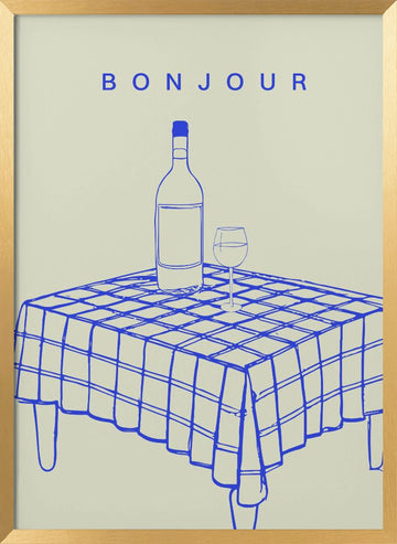 Bonjourno12 | Poster - Gold Frame Interior