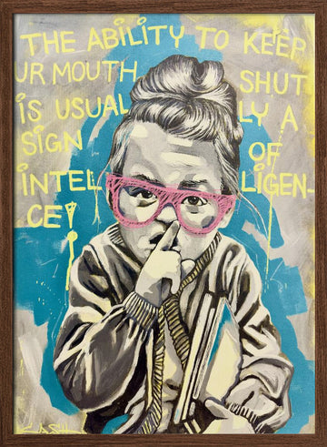 Quiet Intelligence Child | Poster - Walnut Frame Interior