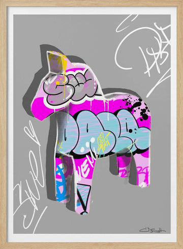 Graffiti Dala Horse | Poster - Wood Frame Interior