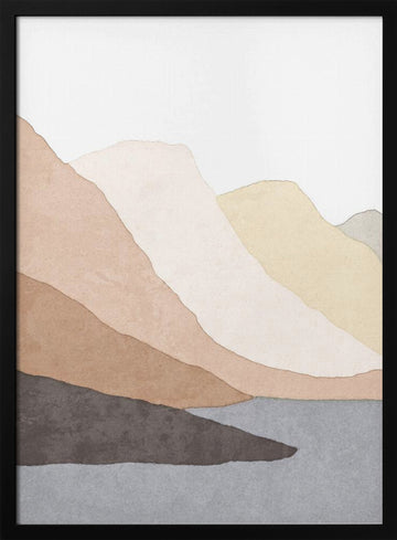 Desert Mountain Layers | Poster - Black Metal Frame Interior