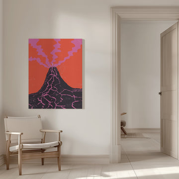 Vibrant Volcano Eruption | Canvas - Room Interior 1