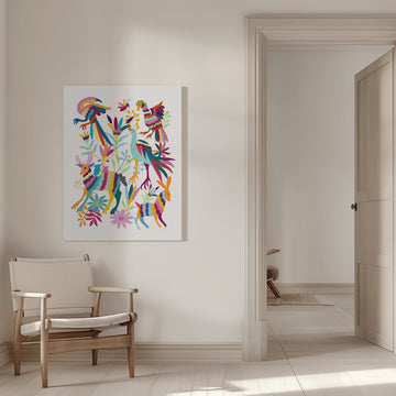 Colorful Folk Art Animals | Canvas - Room Interior 1
