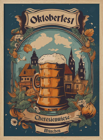Oktoberfest Beer Stein Munich | Poster - Wood Frame Interior