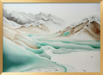 Tranquil Alpine Flow | Poster - Gold Frame Interior