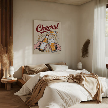Golden Beer Cheers | Canvas - Room Interior 2