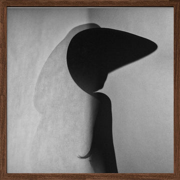 Elegant Hat Shadow | Poster - Walnut Frame Interior