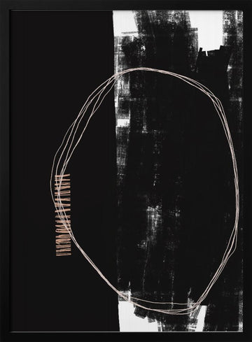 Abstract Black And White Artwork | Poster - Black Metal Frame Interior