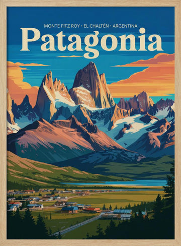 El Chaltén Valley Glow | Poster - Wood Frame Interior
