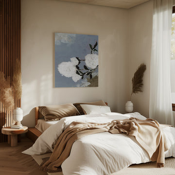 Soft Blue Flowers | Canvas - Room Interior 2