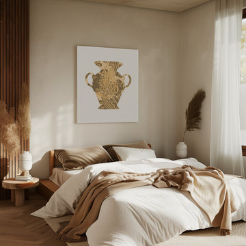 Golden Floral Vase | Canvas - Room Interior 2