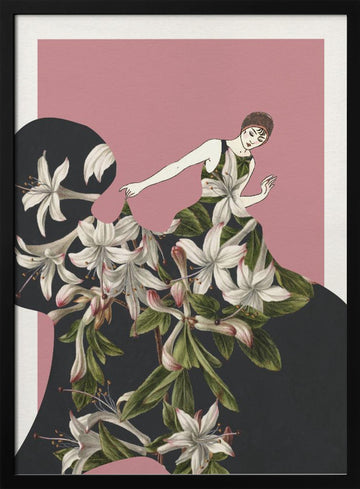 Elegant Floral Fashion | Poster - Black Metal Frame Interior
