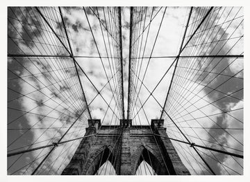 Brooklyn Bridge Upward View | Poster - White Frame Interior